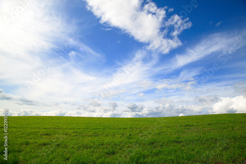 草原と青い空