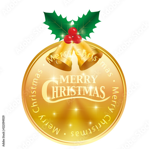 クリスマス　ヒイラギ　メダル　アイコン