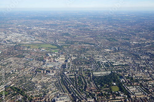 Aerial view of Central London from an airplane window © eqroy