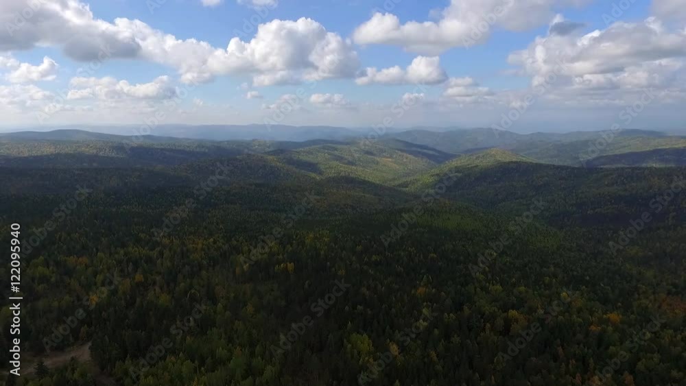 Aerial View Road In The Coniferous Forest On Lake Baikal, Buryatia, Russia Aerial View Road In The Coniferous Forest On Lake Baikal, Buryatia, Russia
