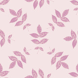 Pastel floral seamless pattern with pink branches and leaves. Autumn leaf background can be used for wallpaper, pattern fills, web page background,surface textures. Vector illustration.