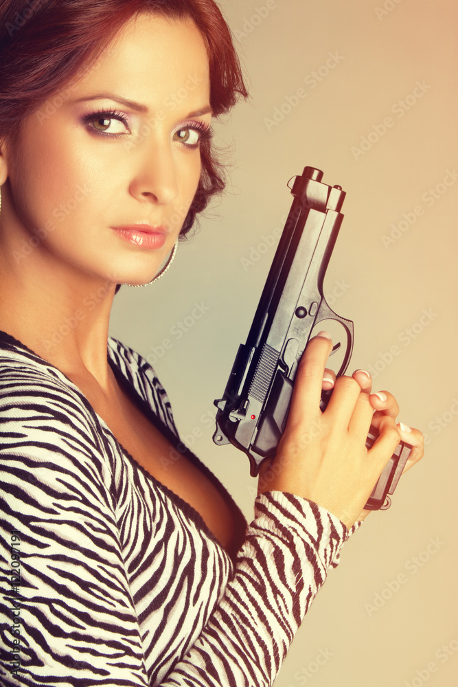 Woman Holding Gun