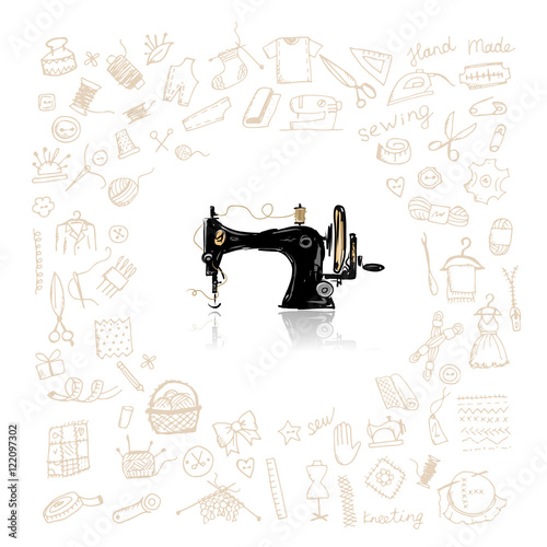 Sewing set, sketch for your design