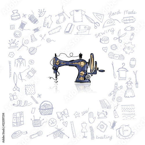 Sewing set, sketch for your design