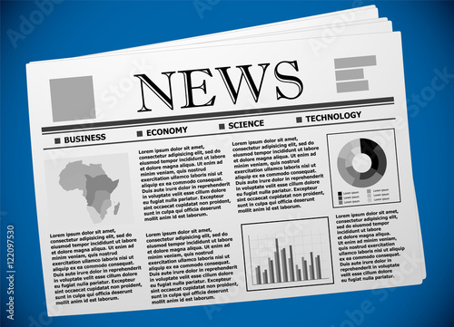 Africa finance and economy on newspaper 