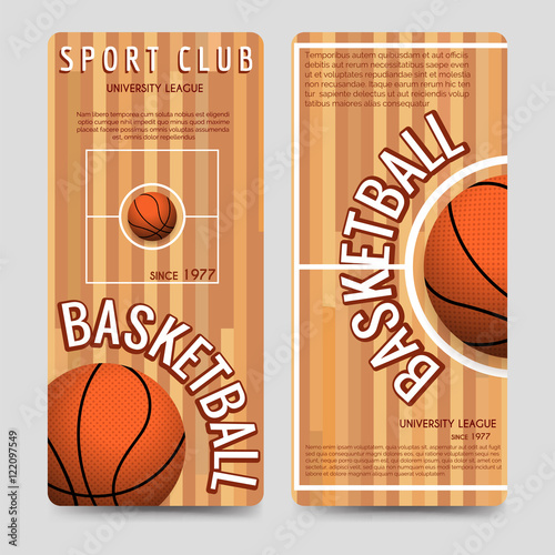 Basketball sport club brochure flyers template vector