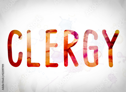 Clergy Concept Watercolor Word Art