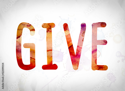 Give Concept Watercolor Word Art