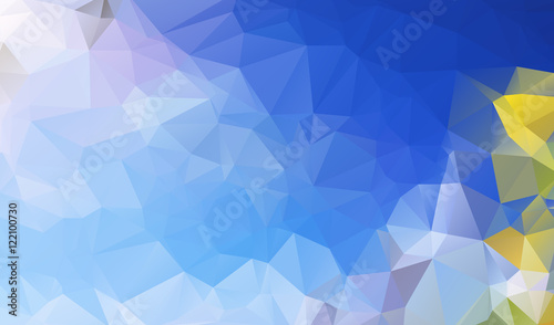 Multicolor blue  yellow  orange polygonal illustration  which co