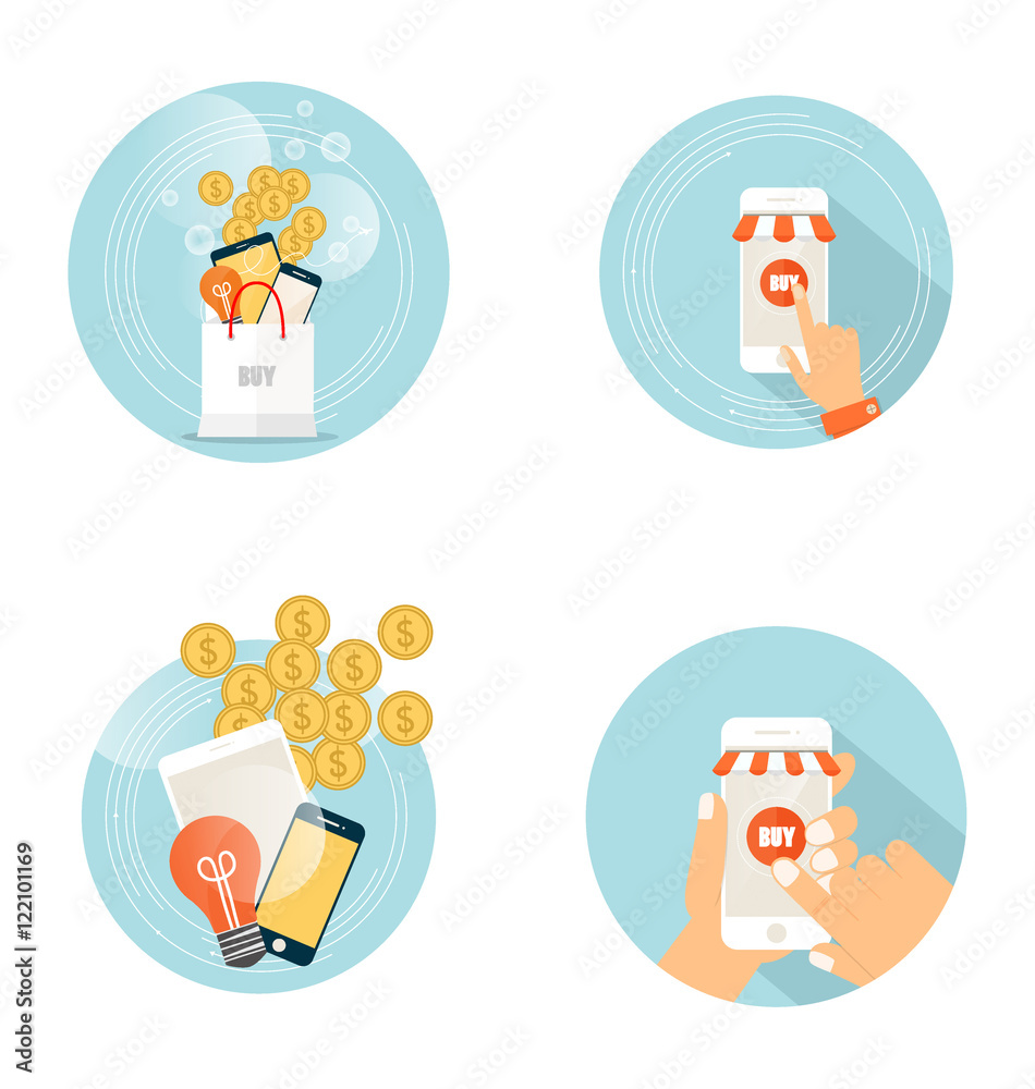 Fototapeta premium E-commerce ideas with Online store.