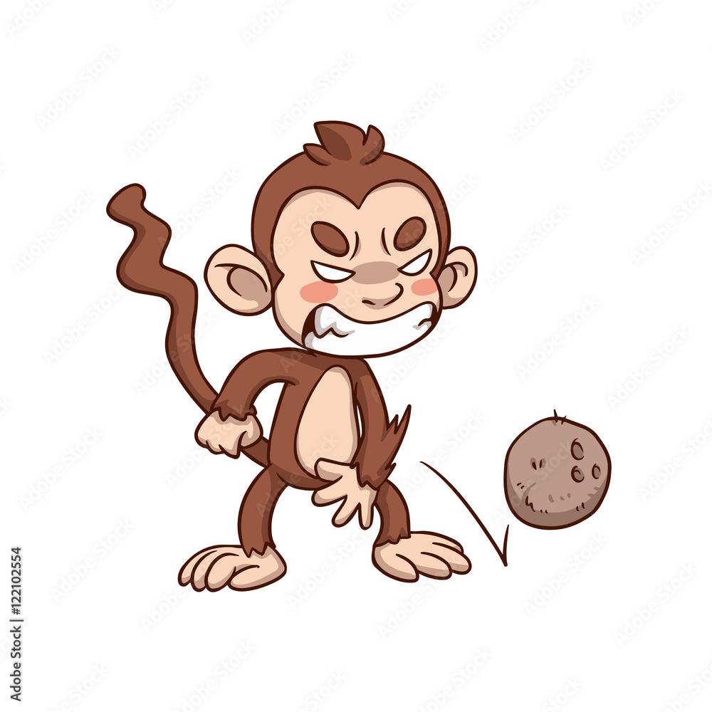 Angry Monkey Cartoon Mascot Stock Vector | Adobe Stock
