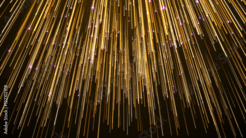 Gold Falling Light Streak Glamour Abstract Background.