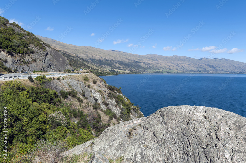 Viewpoint of Lake Wakatipu at the Devil’s Staircase, Queenstown, South island of New Zealand