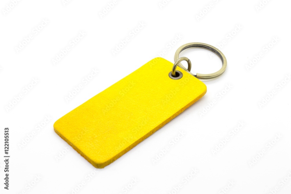 Fototapeta premium Yellow leather Keychain