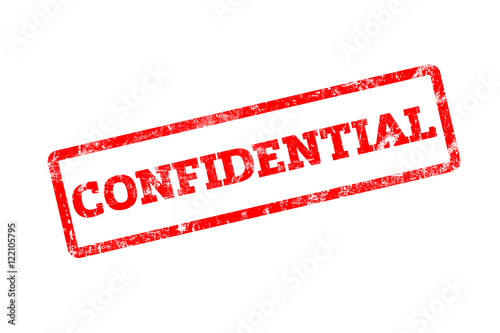Confidential red rubber stamp.
