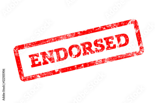 Endorsed red rubber stamp
