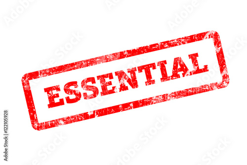 Essential red rubber stamp.