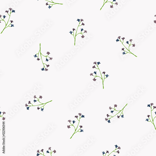 Seamless flowers pattern  floral watercolor painting on isolate