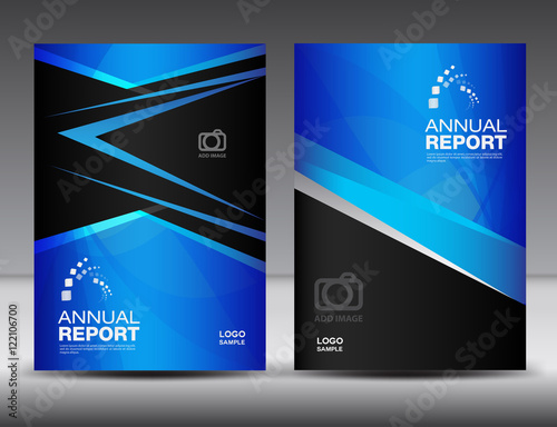 Blue Cover template, annual report, business brochure flyer