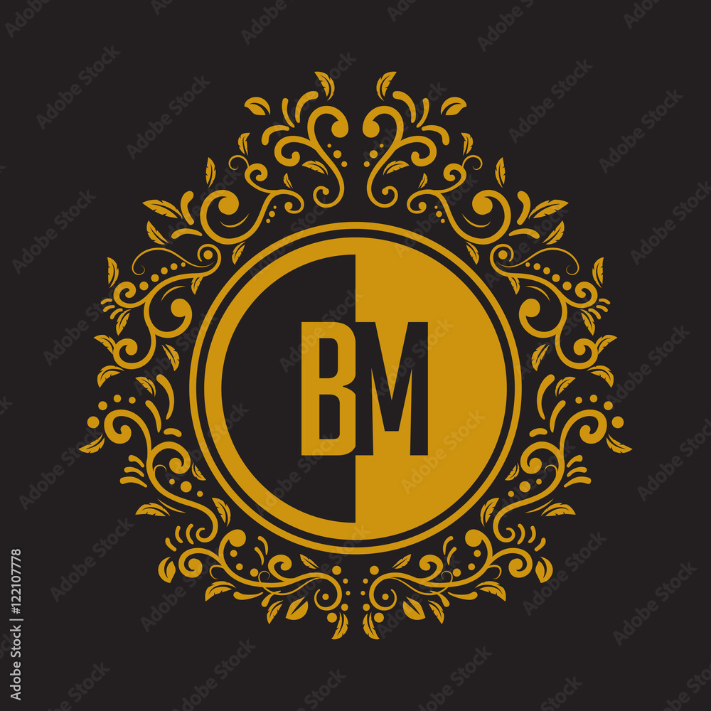 Fototapeta premium INITIAL CIRCLE HALF vintage elegant luxury