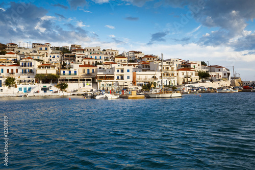 Fototapeta Naklejka Na Ścianę i Meble -  Batsi village on the coast of Andros island in Greece.
