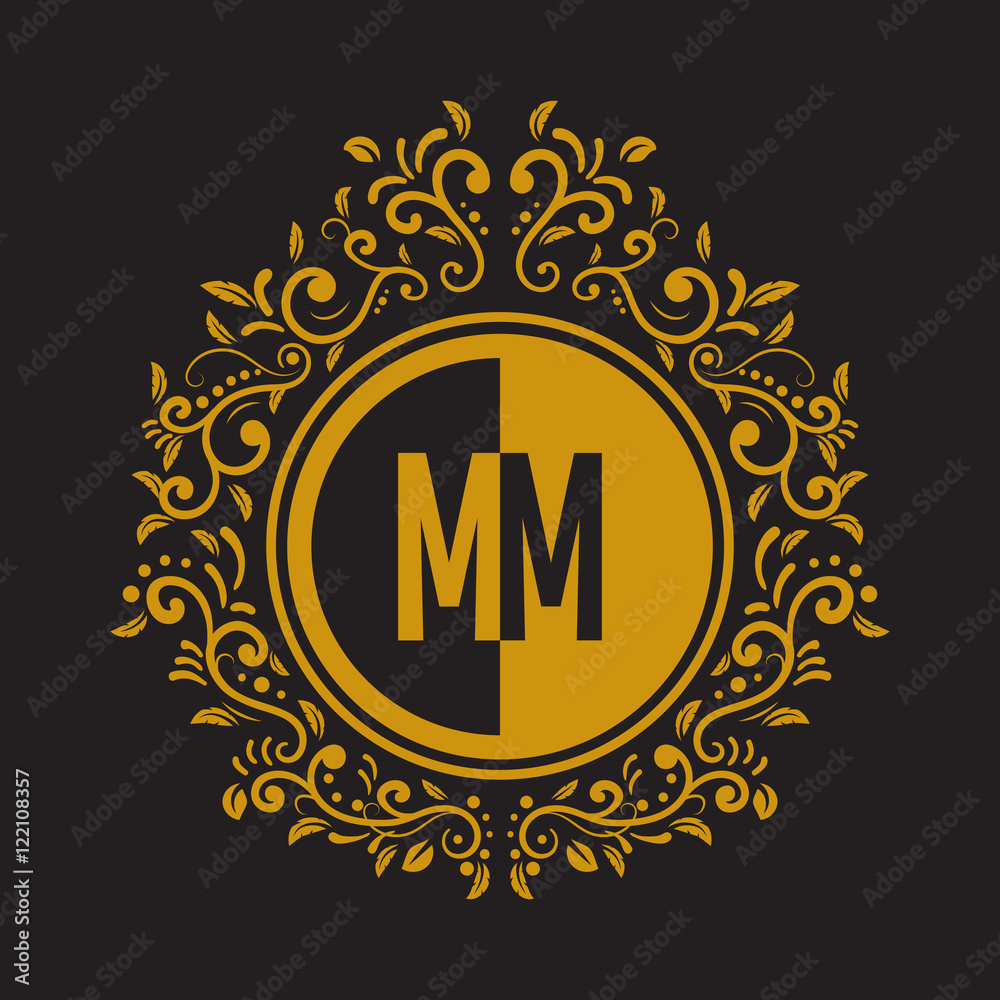 Fototapeta premium INITIAL CIRCLE HALF vintage elegant luxury