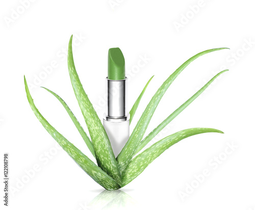 Aloe leaf skin care , lipstick with aloe vera