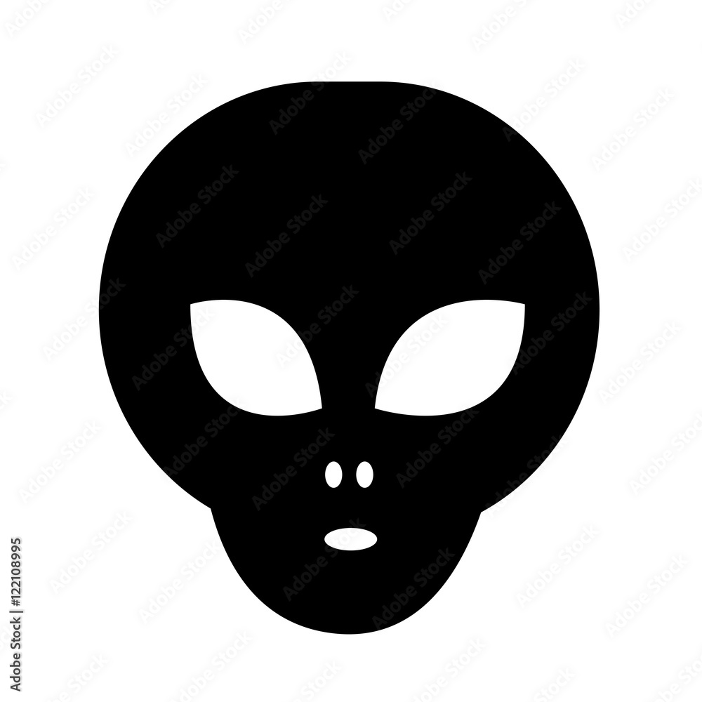 Fototapeta premium Grey alien icon illustration design