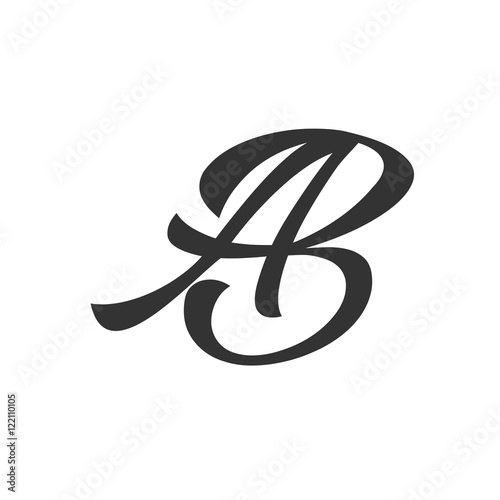 AB letter initial logo design