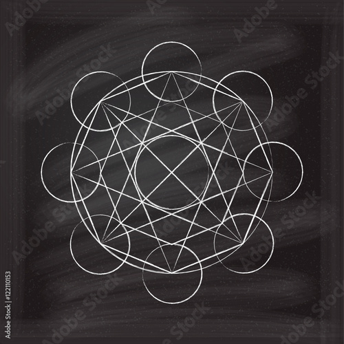 Vector abstract magic geometric chalk symbol