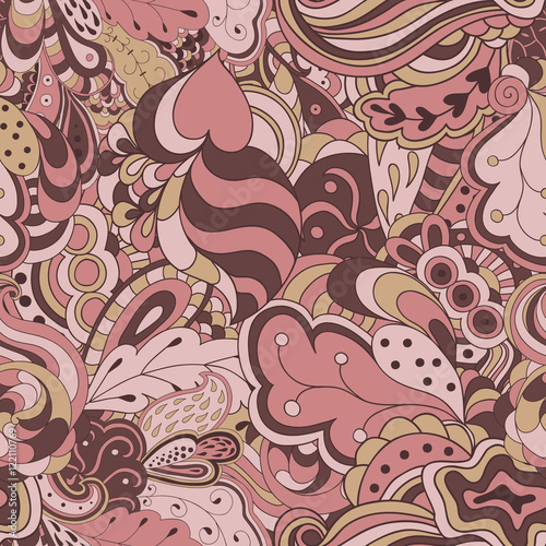 Seamless abstract hand-drawn waves pattern