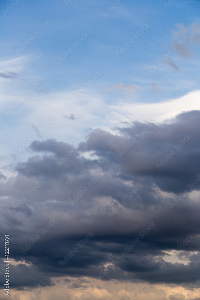 beautiful clouds at sunset as background