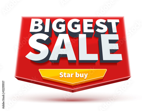 biggest sale banner with button eps 10 isolaet on white