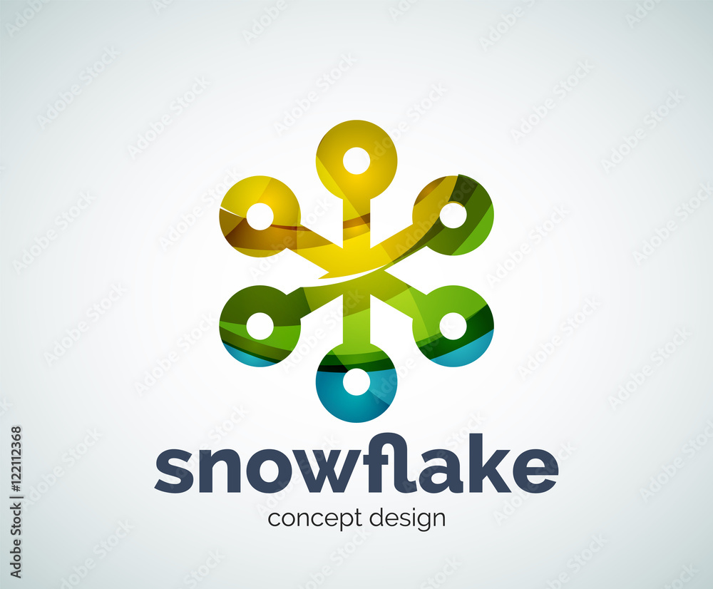 Vector Christmas snowflake logo template Vector Christmas snowflake logo template