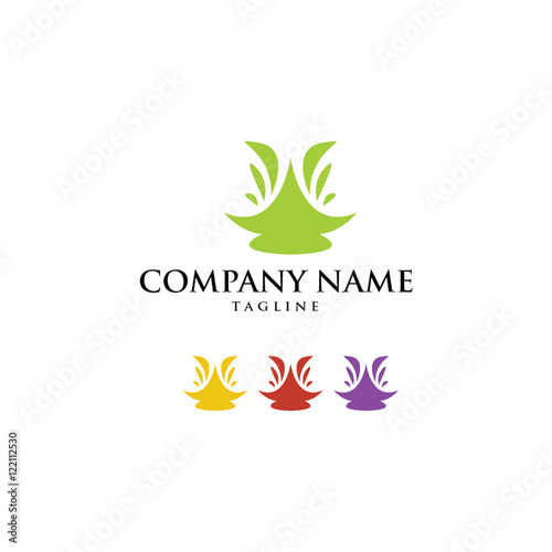 Yoga Namaste Om Pilates Logo Icon Vector