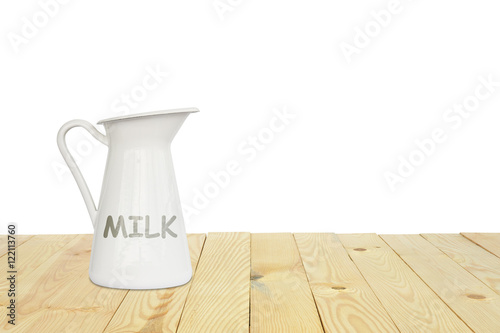 milk jug place on top view or 45 (forty-five) degrees modern and