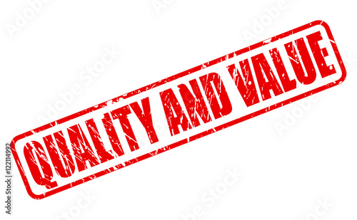 QUALITY AND VALUE red stamp text