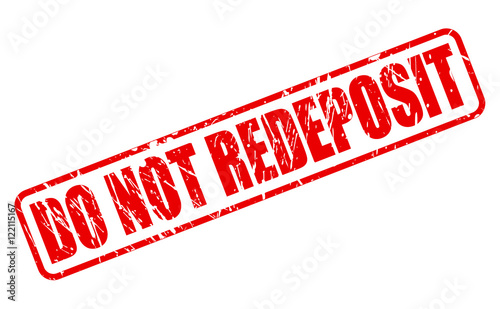 DO NOT REDEPOSIT red stamp text