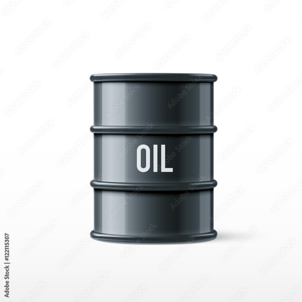 black oil barrel with drop isolated on white realistic objec black oil barrel with drop isolated on white realistic objec