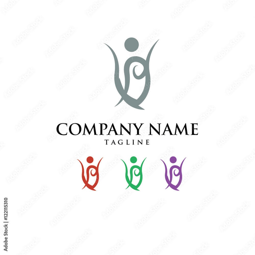 Obraz premium Young Youth Children Logo Icon Vector