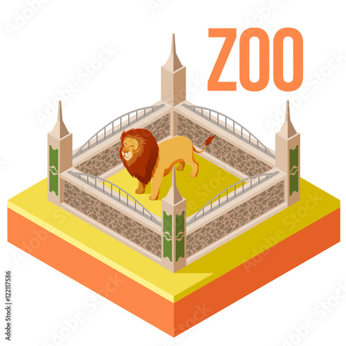 Zoo Lion isometric icon