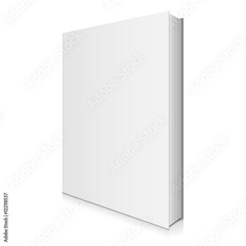 Blank, White Book Cover Vector Illustration.

