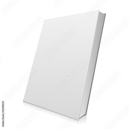 Blank, White Book Cover Vector Illustration. 
