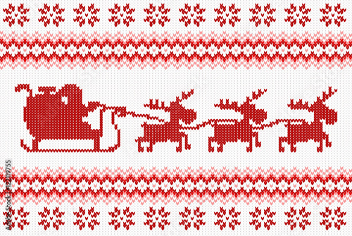 rot weiß gestrickter Weihnachtshintergrund