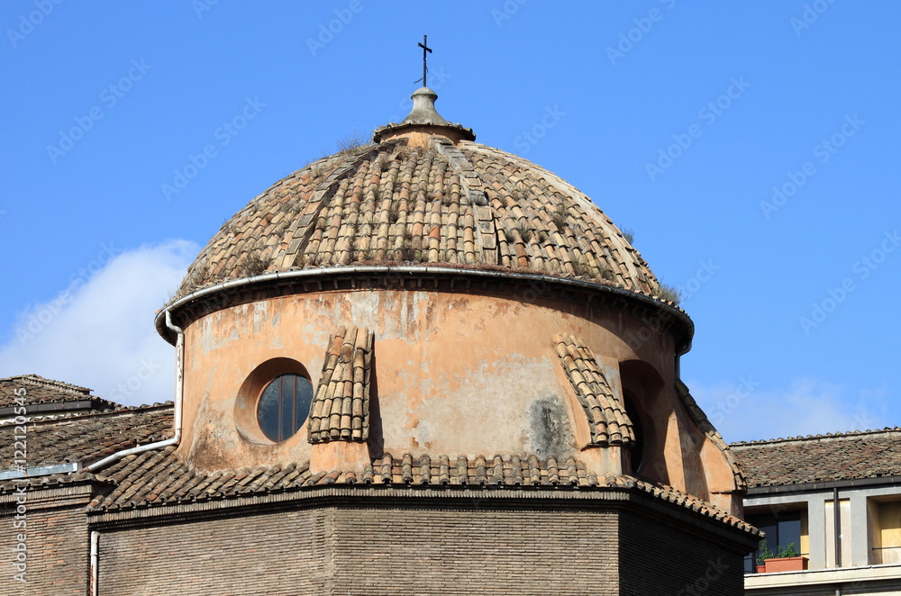 Closeup of Dome in Rome, Italy