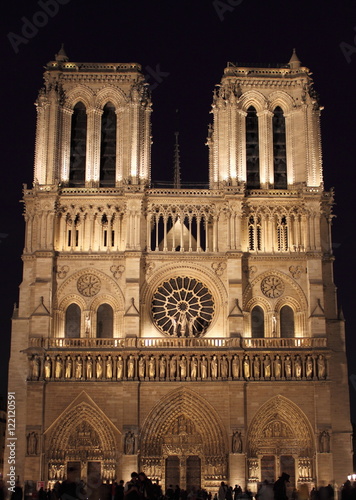 Notre Dame Cathedral by night. Paris, France