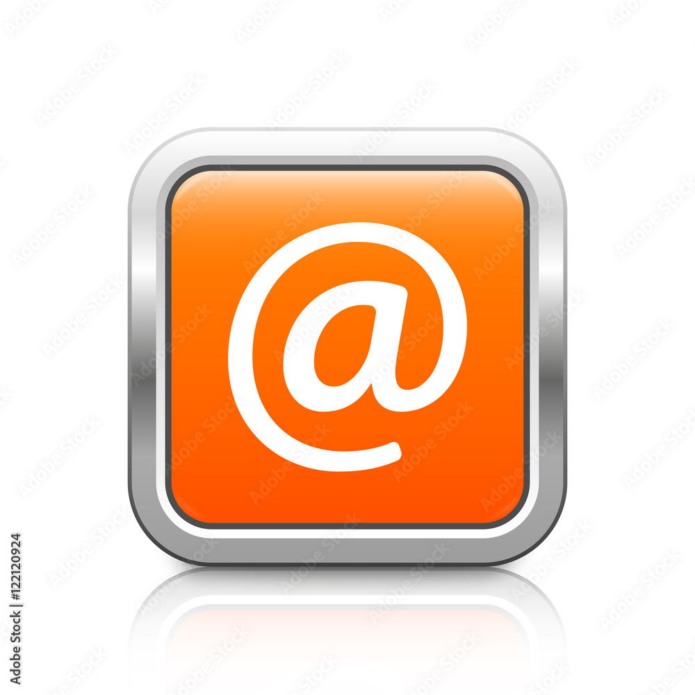 Email – Glossy orange metal button with reflection Email – Glossy orange metal button with reflection