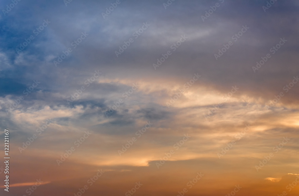 sky in sunset beautiful colorful evening nature and space for add text