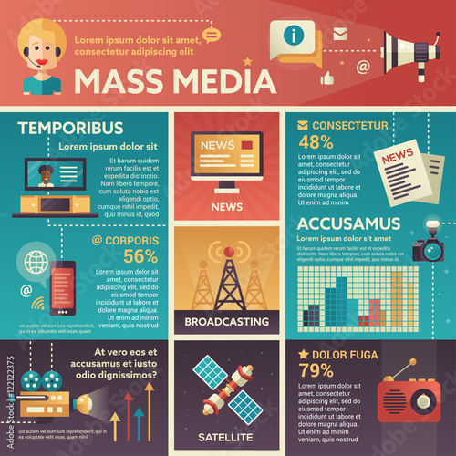 Mass Media - poster, brochure cover template