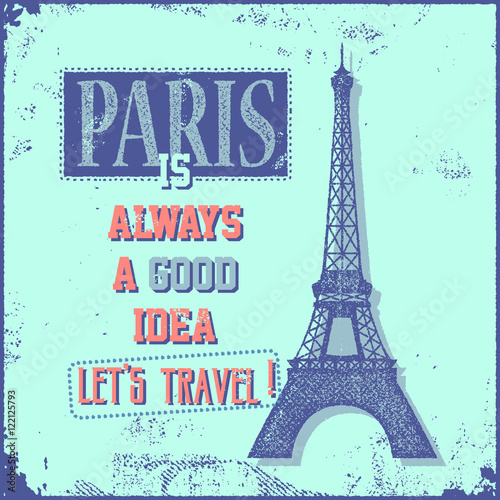 Vintage Touristic Greeting Card - Paris